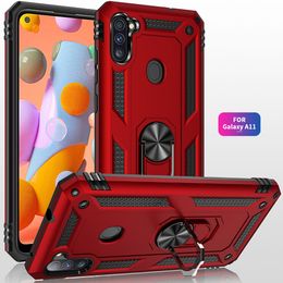 Voor Samsung Galaxy A10 A20 Gevallen met Vinger Magnetische Ring Houder Schokbestendig Armor Kickstand Cover A10S A20S A30S A01 A11 A21 Telefoonhoes