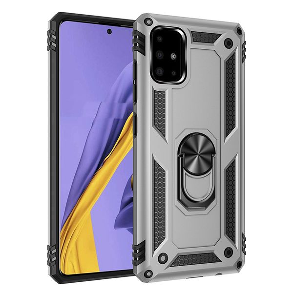 Porte-bague magnétique hybride pour Samsung Galaxy A10E A72 A52 S21 S20 Moto Gstylus LG K51 PC + TPU Absorption Oppbag