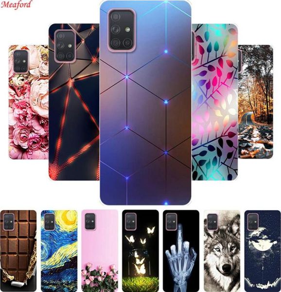 Pour Samsung Galaxy A51 A71 Coque de téléphone dessin animé givré couverture arrière pour Samsung A 51 A 71 A515 A715 Coque3937368