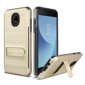 Voor Samsung Galaxy J2 Core Alcatel 1x Evolve Back Cover Brushed Silicon Card Slot Armor Schokbestendig met Kickstand Case Oppbag