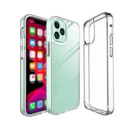 Coques de téléphone transparentes pour iPhone 15 14 13 mini 12 11 Pro XS Max XR 8 7 6 Plus Samsung S24 S23 S22 Note20 Ultra Soft TPU Silicone Clear Cover