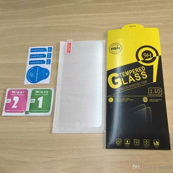 Protecteur d'écran Film de protection en verre trempé pour iPhone 14 13 Mini 12 11 Pro Max xs Max 8 7 6 Plus Samsung J3 J7 Prime LG Stylo 4
