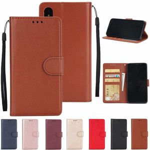 Cas de portefeuille en cuir PU pour iPhone 13 Pro Mini 12 11 XR XS max 8 7 6 Samsung Galaxy S21 Fe NOTE 20 SIMENT PHOTO cartes Cadre Slot Flip Cover Titulaire Pochette d'affaires avec bracelet