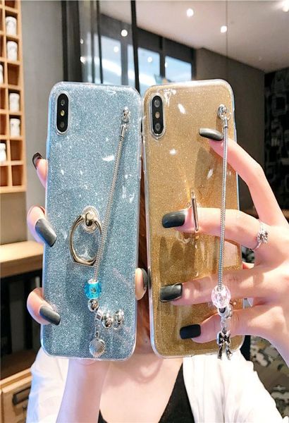 Para samsung galaxy S10 funda Pandora pulsera correa de muñeca funda con purpurina para samsung S8 S9 Plus S7 edge S10 lite S10e cubierta bracket5673714