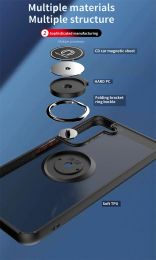Voor Samsung Galaxy S22 S901B Case Shockproof Magnetic Metal Ring Armor Matte Hard Cover voor Samsung Galaxy S22 S901U S901W S901E