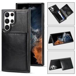 Voor Samsung Galaxy S22 Ultra Wallet Cases PU Leather Card Holder Flip Stand Business Phone Covers voor Samsung S21 S24 S23 S20