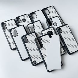 Rubberen TPU telefoonhoes sublimatie afdrukkap voor Samsung Note 20 Ultra 8 9 10 plus lege aluminium plaatinzet 10 stuks