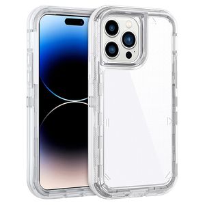 Coques de téléphone transparentes Armor Defender pour iPhone 15 11 13 12 14 Pro Max, trois couches transparentes, résistantes aux chocs, adaptées à 15 14Plus 13Mini XR 8Plus SE