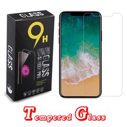 Protecteur d'écran pour iPhone 12 11 Pro XS Max XR Film de protection en verre trempé 0,33 mm avec boîte en papier