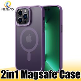 Magsafe draadloze magnetische oplaadkoffers voor iPhone 14 13 12 11 Pro Max Samsung S23 telefoonhoesje izeso