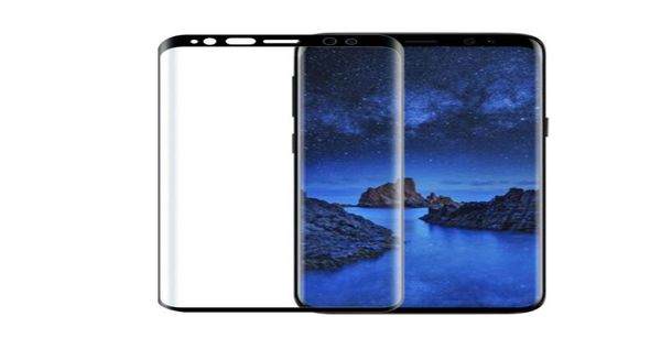 Para Samsung Galaxy S9 Plus Protector de pantalla Funda ultra clara Adhesión fuerte Dureza 9H Vidrio templado curvado 3D para S9 Plus9329461