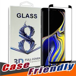 Para la versión S10 5G Samsung Note 10 S10 S9 S8 Plus S20 Nota 9 Cubierta completa Case de vidrio templado 3D Amigo amigable sin versión de la pantalla de la pantalla Protector