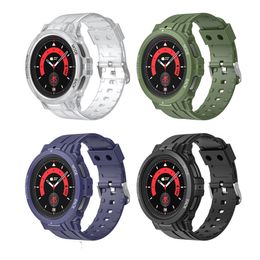 voor Samsung Galaxy Watch 5 Pro 45 mm zachte siliconen robuuste beschermhoes bandriemhoes