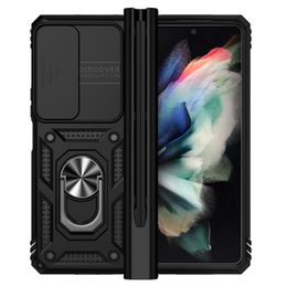 Voor Samsung Galaxy Z Fold 4 Fold 5 Case Armor Schokbestendige lensbescherming Standhouder Achterkant