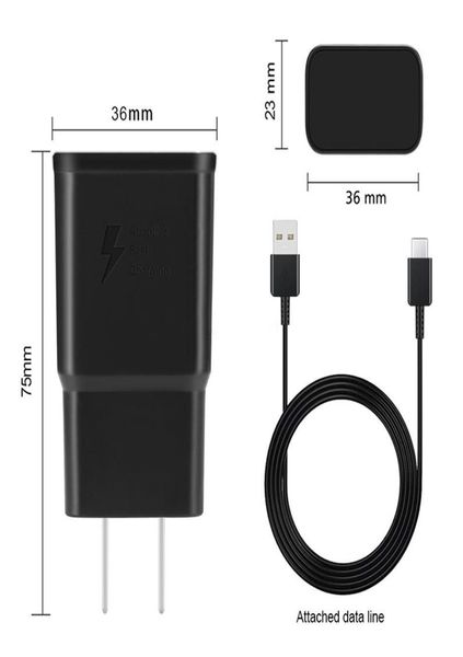 Para Samsung S10 Adaptador de cargador 2 en 1 Cargador rápido Combo 78W Cargador de pared Tipo C Cable Adaptador para el hogar ENCHUFE UE EE. UU. para Android Celllp6645608