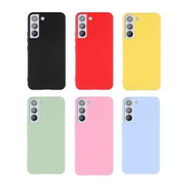 Pour Samsung S21 S22 S23 Candy Color Base pour Samsung Galaxy S21 S22 S23 Fe S21 plus S21 Ultra 5G SILIONE SHOCKPORD COVER COVER COVER