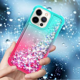 Voor Samsung S24 S24 Plus S24 Ultra S23 Fe Cases Glitter Liquid Quicksand Phone Case The Four Drop Cute Protective Cover Compatible with Oppbag