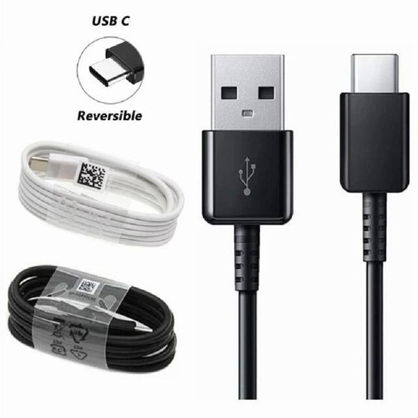 Pour Samsung TYPE C câble 1.2M/2M chargeur rapide ligne de données pour samsung Galaxy S8 S9 Plus S10 Note 8 9 10 A3/A5/A7