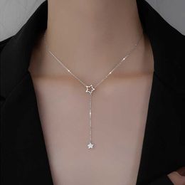 Colliers couleur argent étoile Lariat pour femmes, chaîne ras du cou exquise, pendentif fleur papillon, bijoux cadeaux de fête de mariage