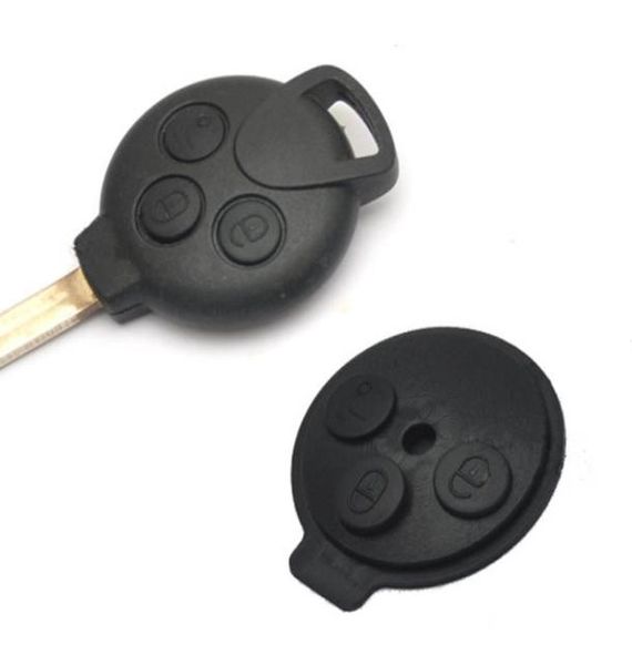 Para Smart fortwo 2009 2010 2011 2012 2013 2014 reemplazo de botón de llave de coche de tres botones de goma negro 7962590