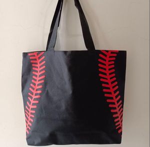 pour softball 50pcs sacs de couture de baseball 5 couleurs 16,5 * 12,6 * 3,5 pouces poignée en maille sac à bandoulière cousu imprimé fourre-tout sac à main toile sport voyage plage
