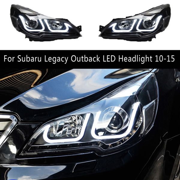 Pour Subaru Legacy Outback phare LED 10-15 DRL feux de jour Streamer clignotant indicateur accessoires de voiture lampe avant