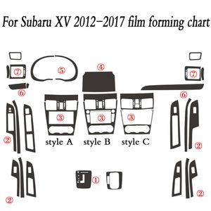 Pour Subaru XV 2012-2017 panneau de commande central intérieur poignée de porte 5D autocollants en Fiber de carbone décalcomanies accessoire de style de voiture