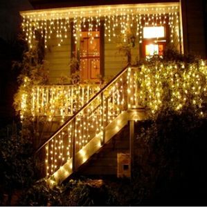 GRATIS 8M * 0.65M 240LED Gordijn Licht Knipperende Lane LED String Lampen Gordijn Icicle Christmas Festival Lights Waterproof