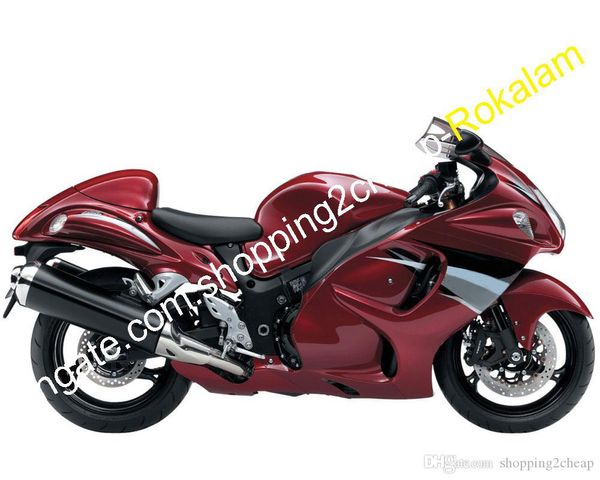 Pour Suzuki GSX-R1300 Pièces Hayabusa GSXR 1300 2008 2009 2010 2011 2012 ~ 2016 GSXR1300 Kit de carénage de moto rouge foncé (moulage par injection)