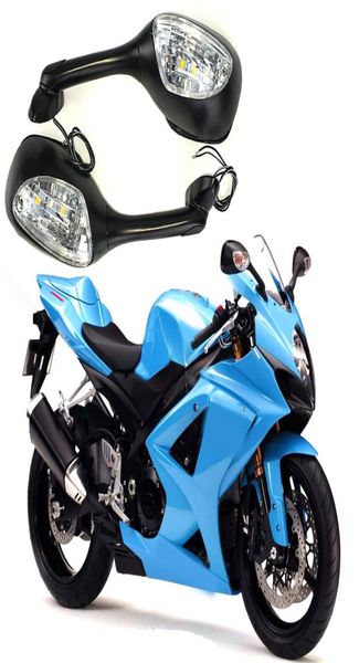 Para Suzuki GSXR 600 750 1000 20062010 K6 K7 K8 espejos retrovisores de motocicleta con luz LED de intermitente Accessories9288139