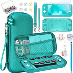 Para Switch Lite Case -Kit de accesorios 15 en 1 Lite con Switch Lite Case, Switch Game Case, Switch Lite Screen Protector, Stand,/Switch Thumb Grip