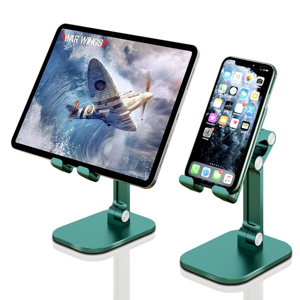 Para soporte de tableta Soporte de teléfono de aleación de aluminio soporte giratorio ajustable Teléfono plegable Soporte de elevación para iPad Soporte perezoso de escritorio plegable retráctil