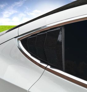 Voor Tesla Model 3 20172020 Auto Achterzijde Venster Cover Fake Blinds Sticker Frame ABS Koolstof Gloss Chrome Buitengieten Trim9581976