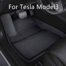 Voor Tesla Model 3 2021 Vloermat Waterdicht Antislip Gemodificeerde Model3 Accessoires 3 stks / set Volledig omgeven Speciale voetpad H220415 227 m