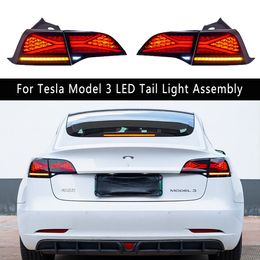 Pour Tesla modèle 3 feu arrière LED assemblage pièces d'auto frein marche arrière feu arrière accessoires de voiture lampe arrière