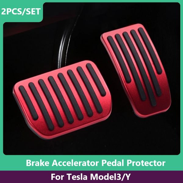 Pour Tesla modèle 3 modèle Y 2023 couvercle de pédale d'accélérateur de frein en alliage d'aluminium pour Model3Y couvercle de protection de pédale de Protection antidérapante