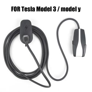 Pour Tesla Modèle 3 Y Câble de charge Organisateur de montage Connecteur mural STABLE STABLE AVEC POUPE CHASSIS ABS ACCESSOIRES DE VOITURE NOIR