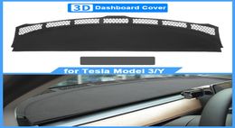 Voor Tesla Model 3 Y Dashboard Protection Cover niet -slip Sun Shade Dash Board Matten Nubuck Leather Sunshade Pads Car Interior Access6204456