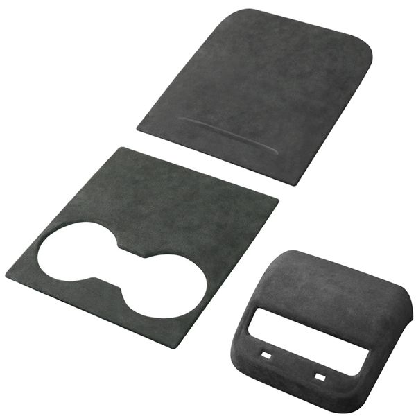 Para Tesla Model 3 Y cubierta protectora completa de gamuza para Panel de reposabrazos cubierta protectora embellecedor para volante accesorios de consola central Interior de coche