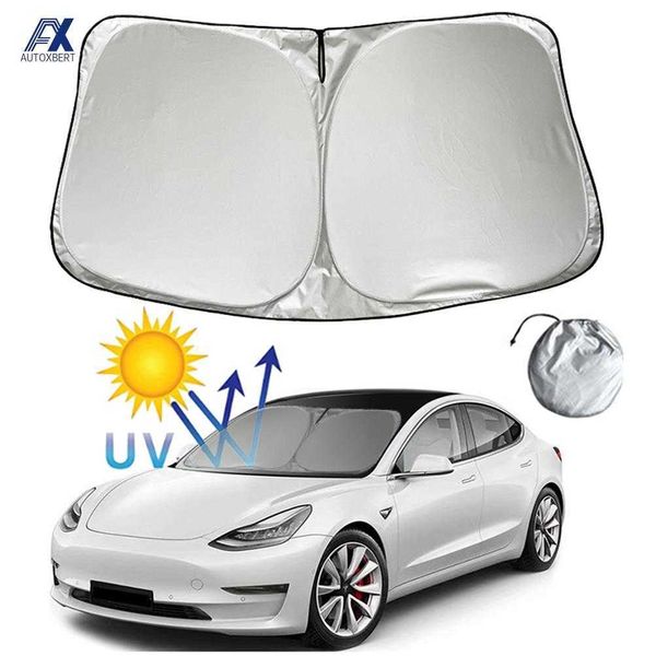 Pour Tesla Model 3 Y X S pare-brise avant de voiture crème solaire fenêtre pare-soleil pare-soleil blocs Protection contre les rayons UV Parasol Coche