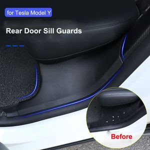 pour Tesla Model Y Porte Arrière Seuil Gardes Protecteur Couverture ModelY 2022 Seuil Intérieur Décoration Intérieur Accessoires Anti-Kick Protection Shell Bande