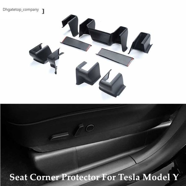 Pour Tesla modèle Y coin de siège entouré Anti-coup de pied couverture de protection de piste arrière Kits de capuchon anti-rayures accessoires de sécurité