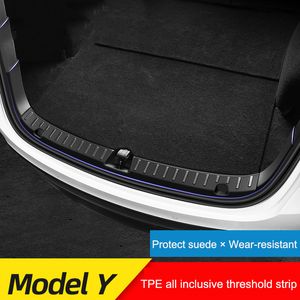 Voor Tesla Modely/3 2017-2022 voor ingebouwde drempel strip laarsschoen van de drempel Boot Board Door Sill Guard Door Sill TPE Beschermende dekking