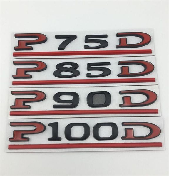 Pour Tesla P75D P85D P90D P100D sous la limite du logo Modèle 3 Modèle S Modèle S Roadster Metal Car Accessoires Trunk Emblem Sticker Badge4134618