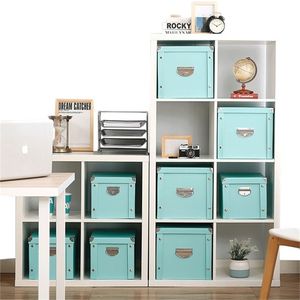 Para el hogar Dormitorio Caja de almacenamiento de ensamblaje Diy con cubierta Ropa interior Juguetes Ropa Misceláneas Libros plegables Organizador de papel 210922