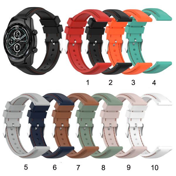 Pour Ticwatch pro3 bracelet en Silicone mode remplacement montre bracelet pour Ticwatch pro3 LTE bracelet réglable bracelets de montre
