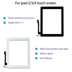 Kwaliteit aanraakscherm voor iPad 2/3/4 Digitizer Voorvervanging Glass Montage met Home-knop