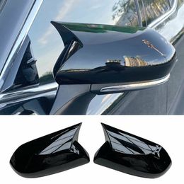 Para Toyota Camry 2018-2021 cubierta de espejo de puerta lateral de visión trasera de cuerno de buey negro brillante