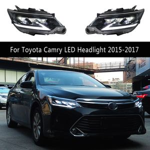 Voor Toyota Camry LED Koplamp Montage 15-17 DRL Dagrijverlichting Streamer Richtingaanwijzer Hoofd Lamp auto-onderdelen