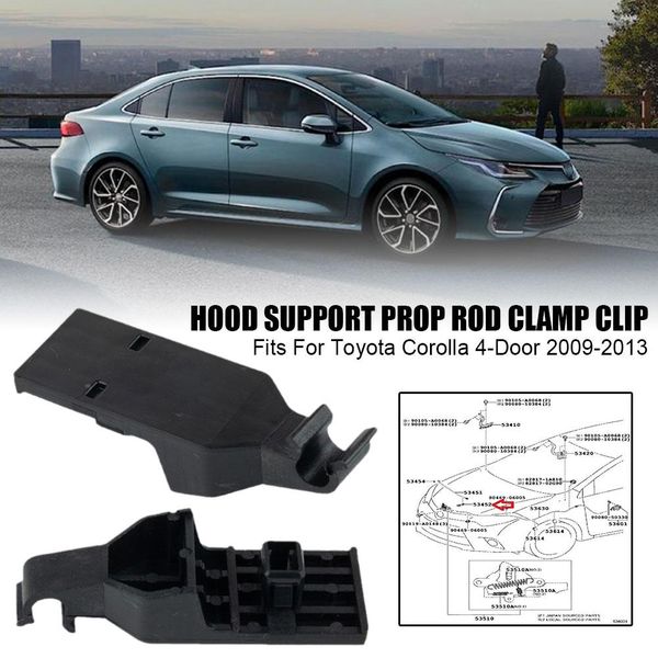 Pour Toyota Corolla 4-DOOR 2009-2013 MOTEUR DE CAOD 53452-02090 COUPES CLIPS COUPS CAOD PROP PROP SUPPORTE